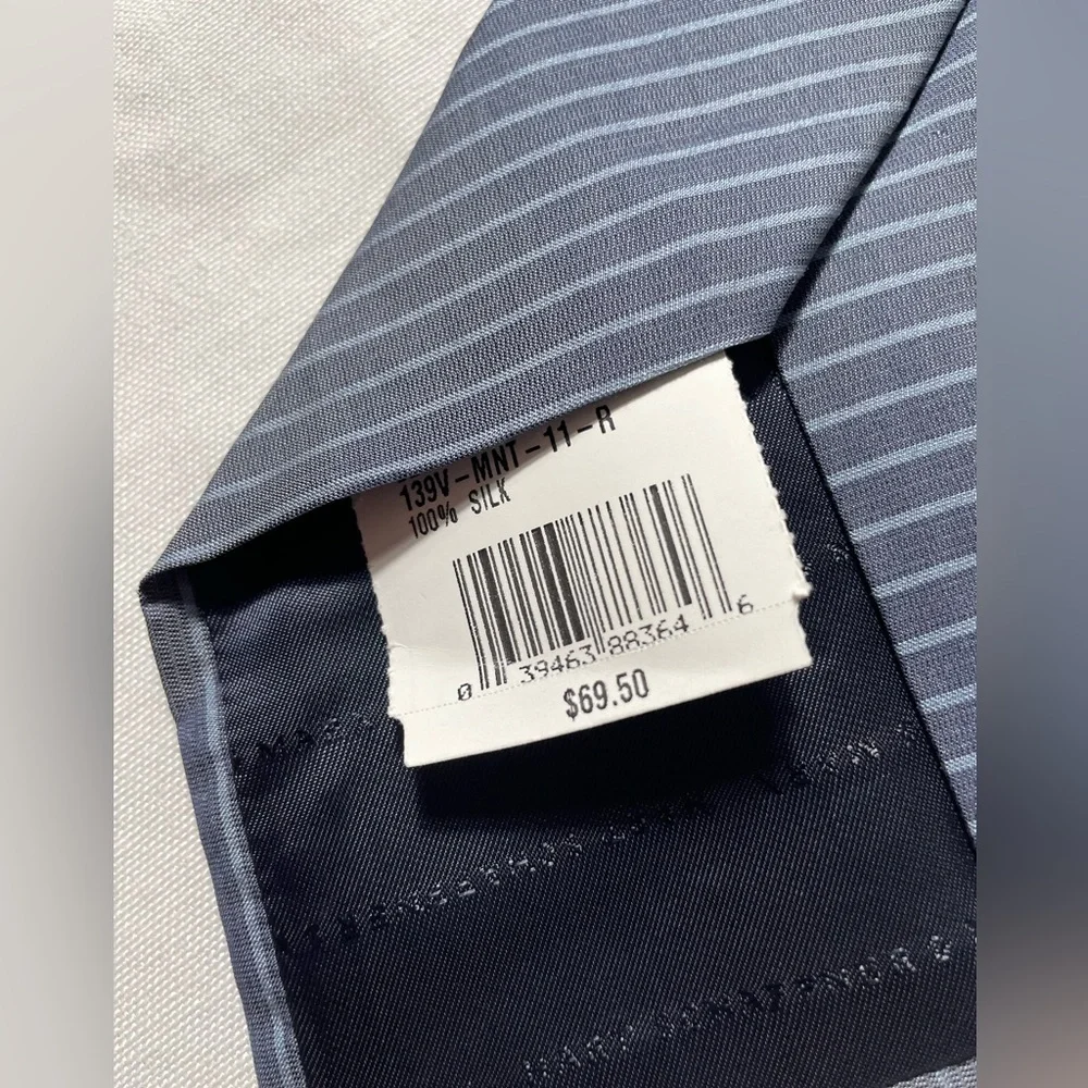 NWT Hart Schaffner Marx Striped Silk Neck tie * Has Pinhole*